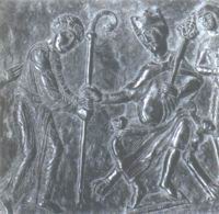 Otton III wręcza św. Wojciechowi mitrę biskupią